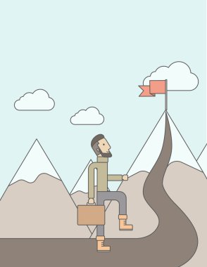 Businessman holding his bag vector