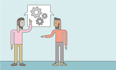 Two men talking about industrial business