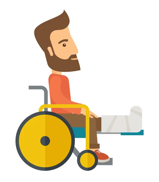 Mann im Rollstuhl — Stockvektor