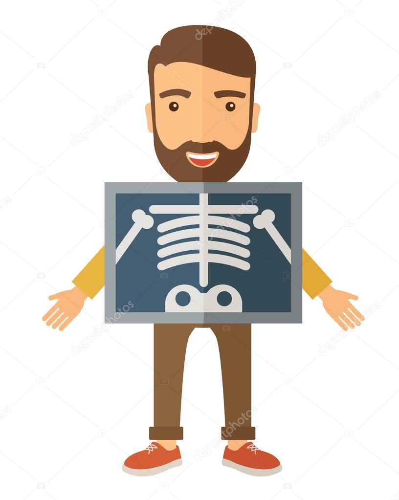 The view of man is holding a X-ray picture