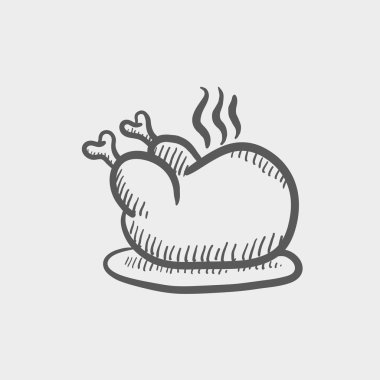 Fırında bütün tavuk kroki simgesi