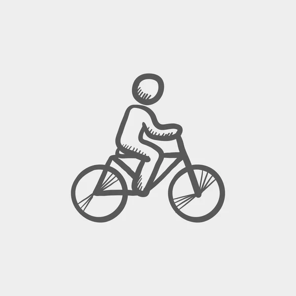 Bicicleta de carreras icono del boceto — Vector de stock