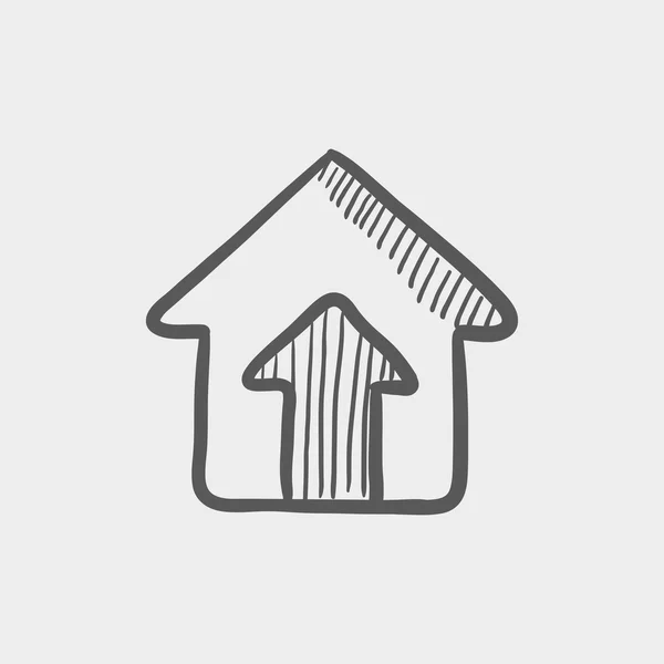 House entrance sketch icon — Stock Vector