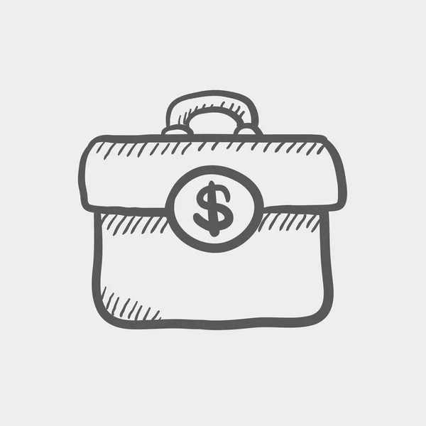 Money suitcase sketch icon — Stock Vector