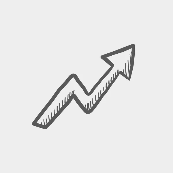 Lightning arrow upward sketch icon — Stock Vector