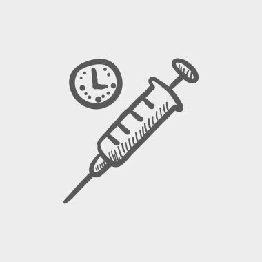 Syringe sketch icon