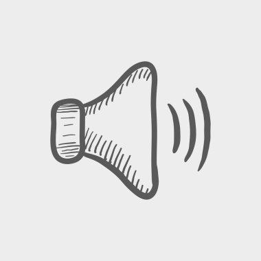 High speaker volume sketch icon clipart
