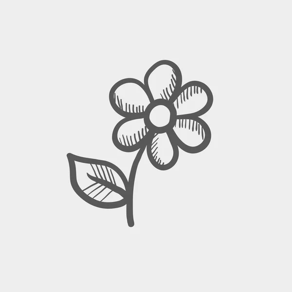 Icono del boceto de flor — Vector de stock