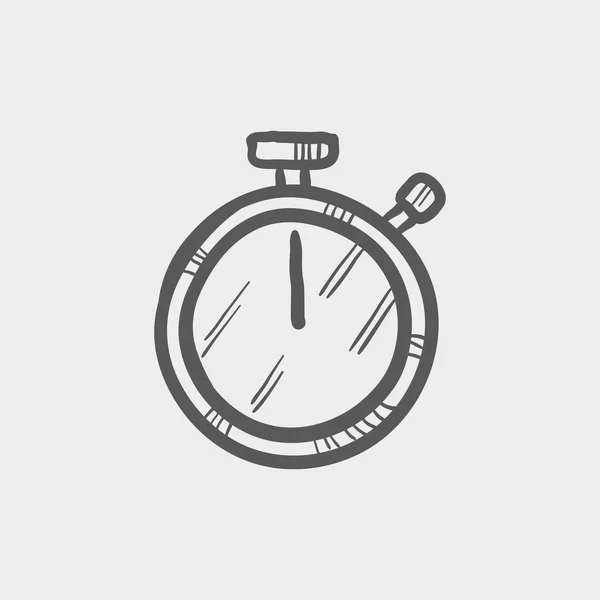 Stop watch sketch icon — Stock Vector