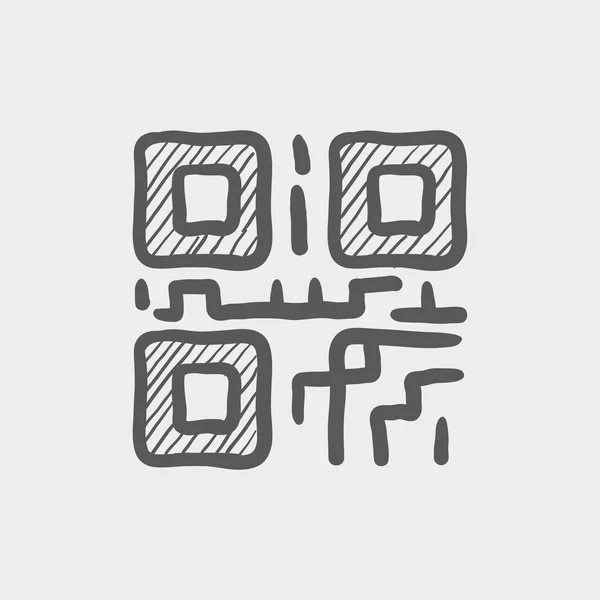 Qr 코드 스케치 아이콘 — 스톡 벡터