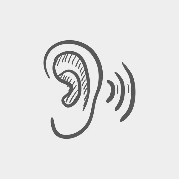 Ear sketch icon — 图库矢量图片