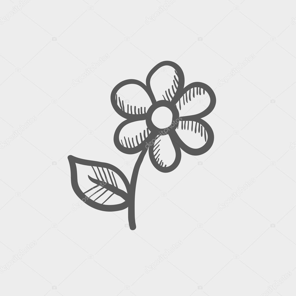 Flower sketch icon