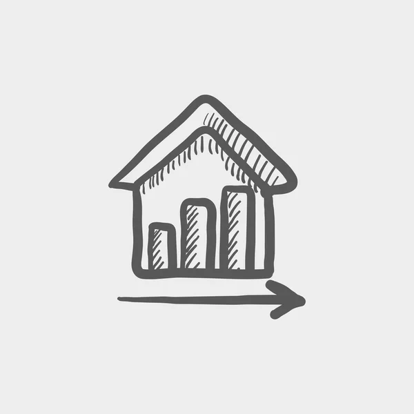 Рисунок иконки роста финансовой недвижимости — стоковый вектор