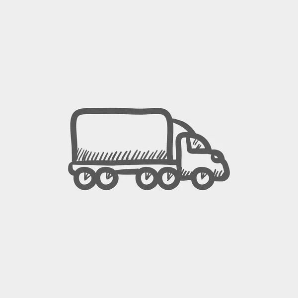 Delivery car sketch icon — ストックベクタ