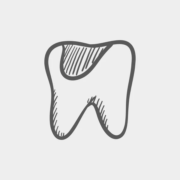 Tooth decay sketch icon — Stock Vector