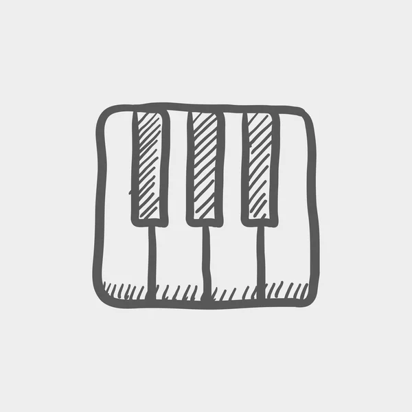 Icono de boceto de llaves de piano — Vector de stock