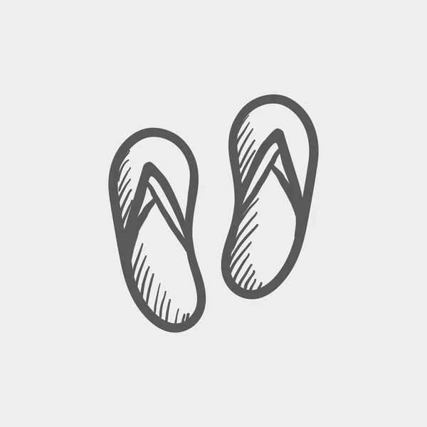 Strand slipper schets pictogram — Stockvector