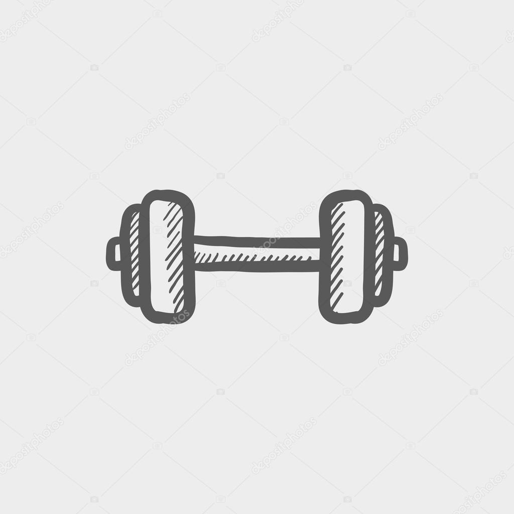 Dumbbell sketch icon