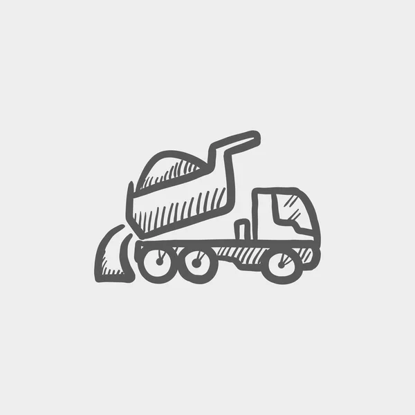 Dump truck sketch icon — Stock Vector