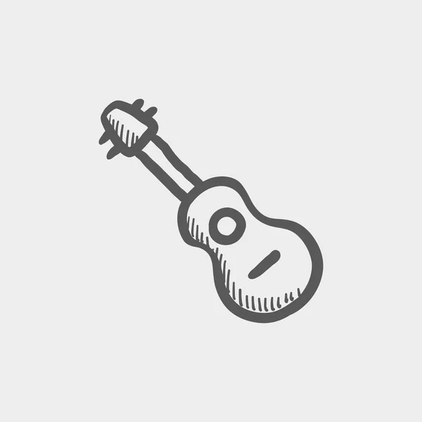 Acoustic guitar sketch icon — Stock Vector