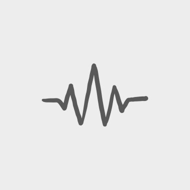 Sound wave beats sketch icon clipart