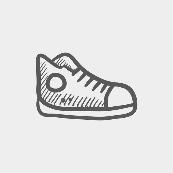 Hi-cut zapatos de goma icono de boceto — Archivo Imágenes Vectoriales