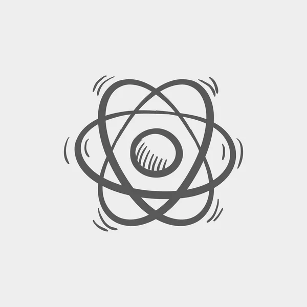 Atom skiss ikon — Stock vektor