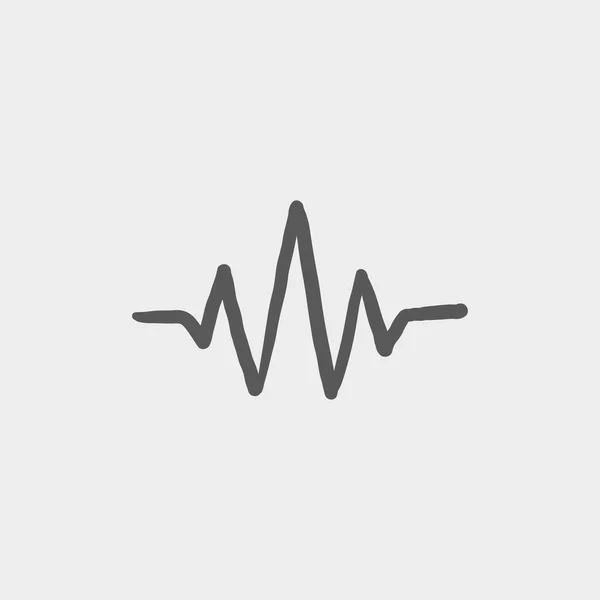 Onda de sonido golpea icono de boceto — Vector de stock