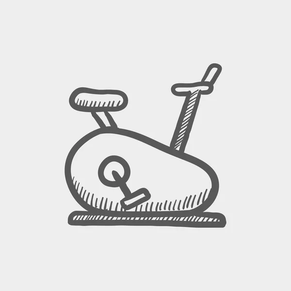 Fitness cyklistické skica ikony — Stockový vektor