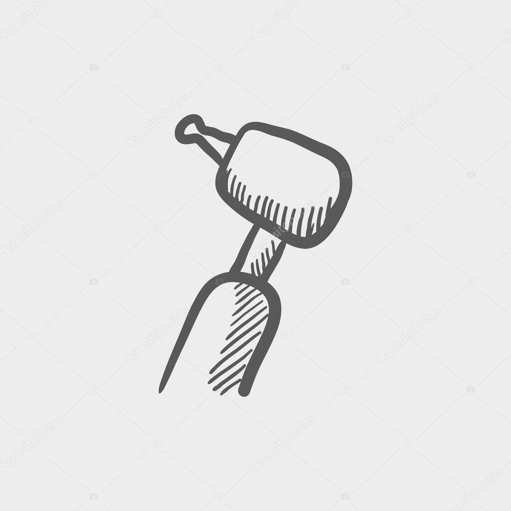 Dental drill sketch icon