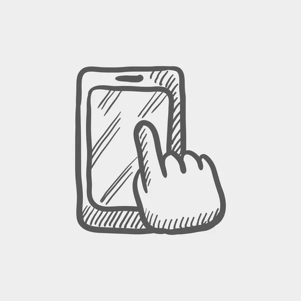휴대 전화 스케치 아이콘 — 스톡 벡터