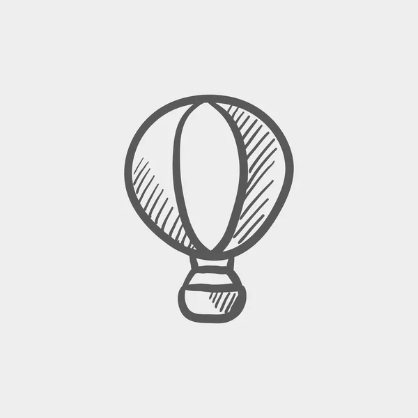 Hot air balloon sketch icon — Stock Vector