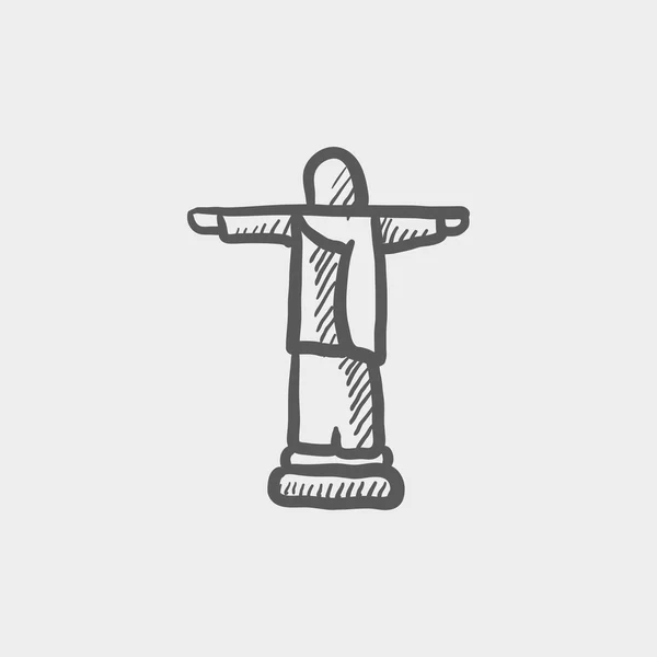Chrystusa Odkupiciela szkic ikona — Wektor stockowy