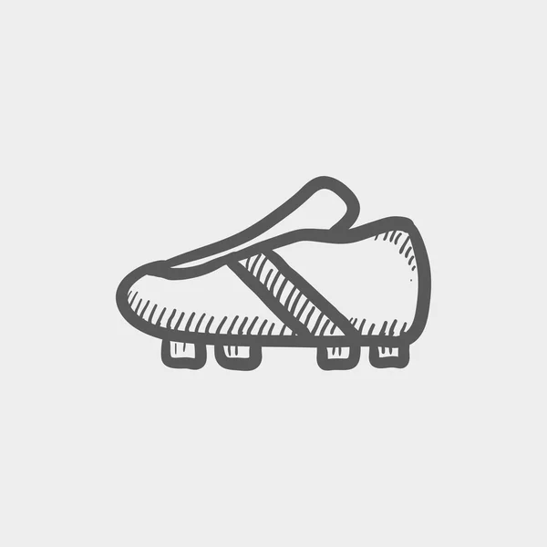 Piłka nożna buty szkic ikona — Wektor stockowy