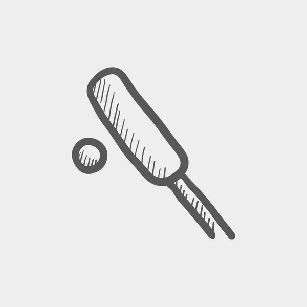 Cricket set game sketch icon — Stock Vector