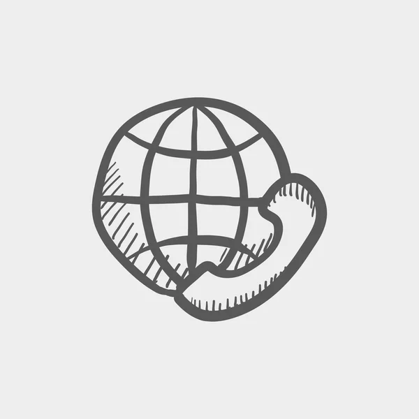 Global internet shopping sketch icon — Stock Vector