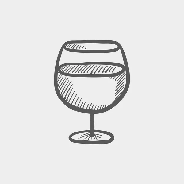 Glas Wein Sketch-Ikone — Stockvektor