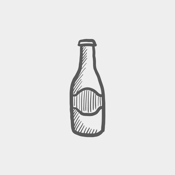 Ikone der leichten Bierflaschen-Skizze — Stockvektor