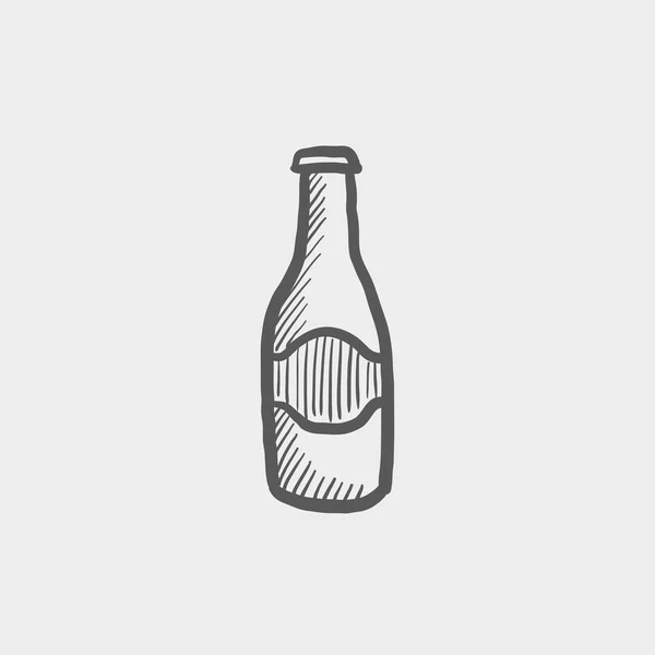 Icono de boceto de botella de cerveza ligera — Archivo Imágenes Vectoriales