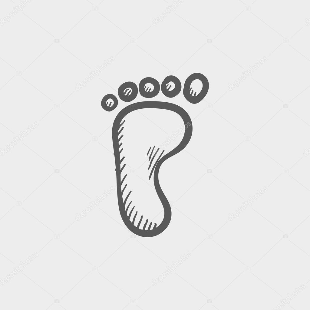 Foot sketch icon