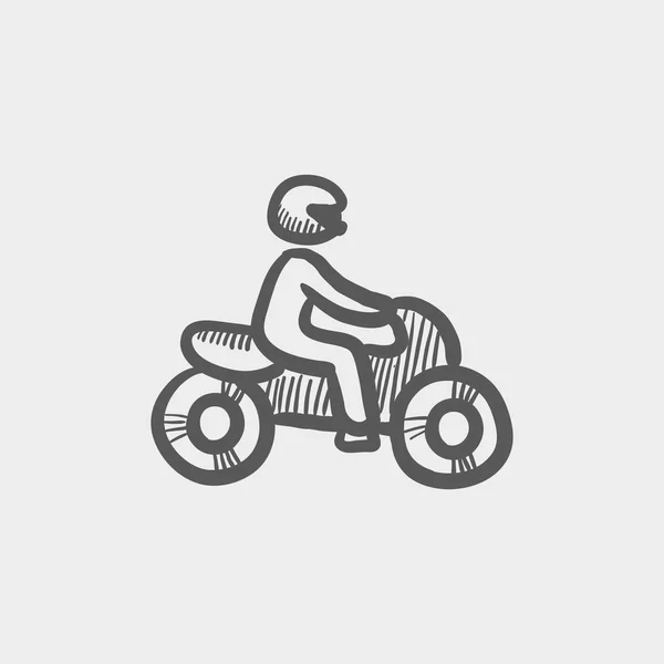 Motocykl szkic ikona — Wektor stockowy