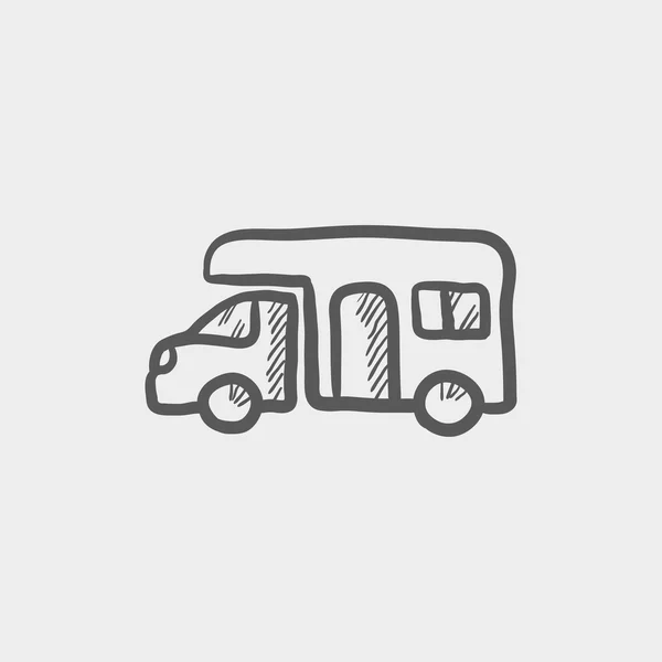 Піктограма ескізу фургона Camper — стоковий вектор