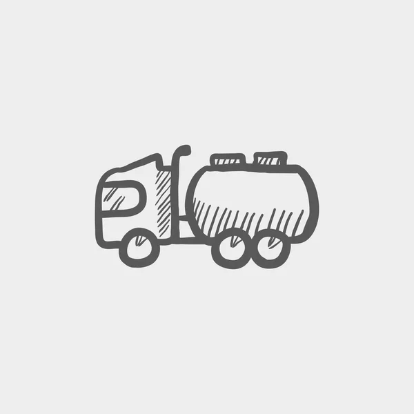 Ícone do esboço do caminhão-tanque — Vetor de Stock