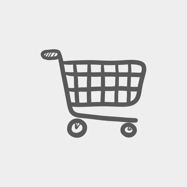Shopping cart sketch icon — Stock Vector