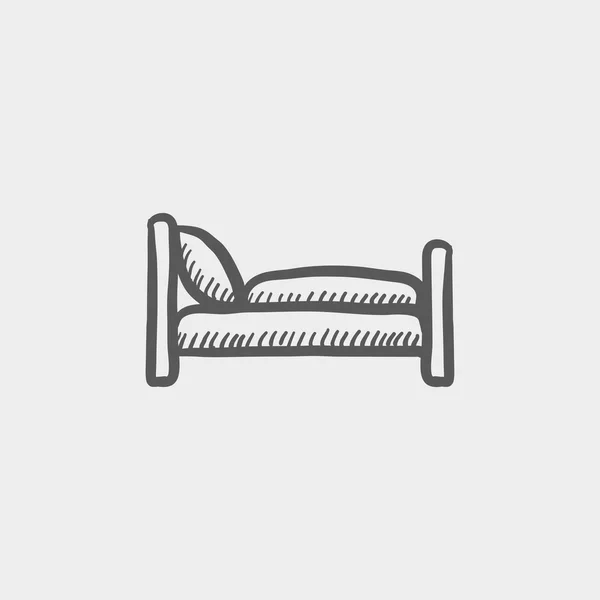 Boceto de la cama icono — Vector de stock