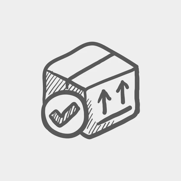 Caja con icono de dibujo de la marca de validación — Vector de stock