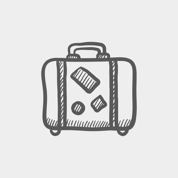 Icône croquis bagages de voyage — Image vectorielle