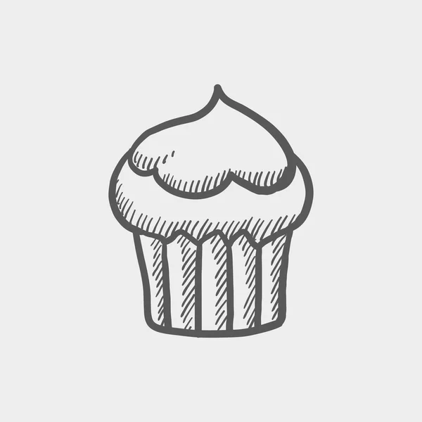 Cupcake-Sketch-Symbol — Stockvektor