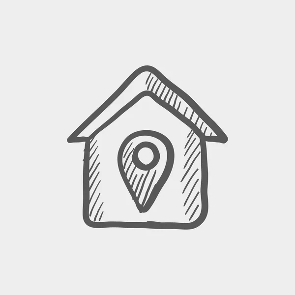 Location of the house sketch icon — Wektor stockowy