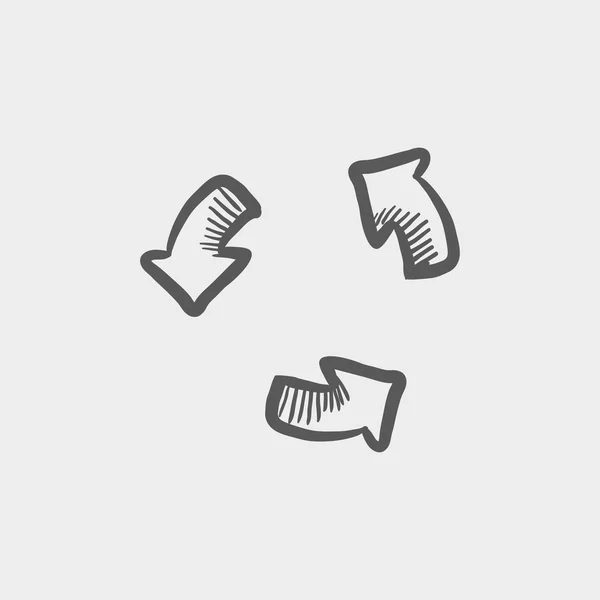 Rejouer icône croquis bouton — Image vectorielle